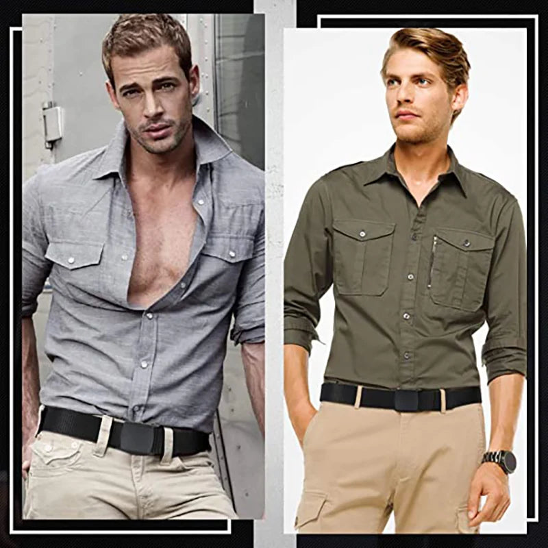 Cinto Tático Masculino de Alta Qualidade: Nylon com Fivela Automática, Multifuncional