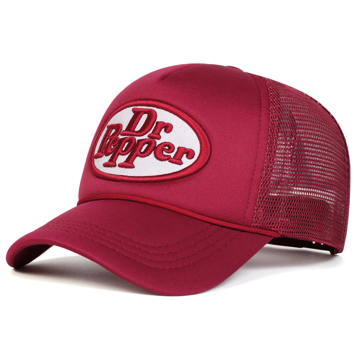 Boné de Tela Estilo Baseball com Bordado "Dr. Pepper" – Ajustável, Casual e Estilo Hip Hop