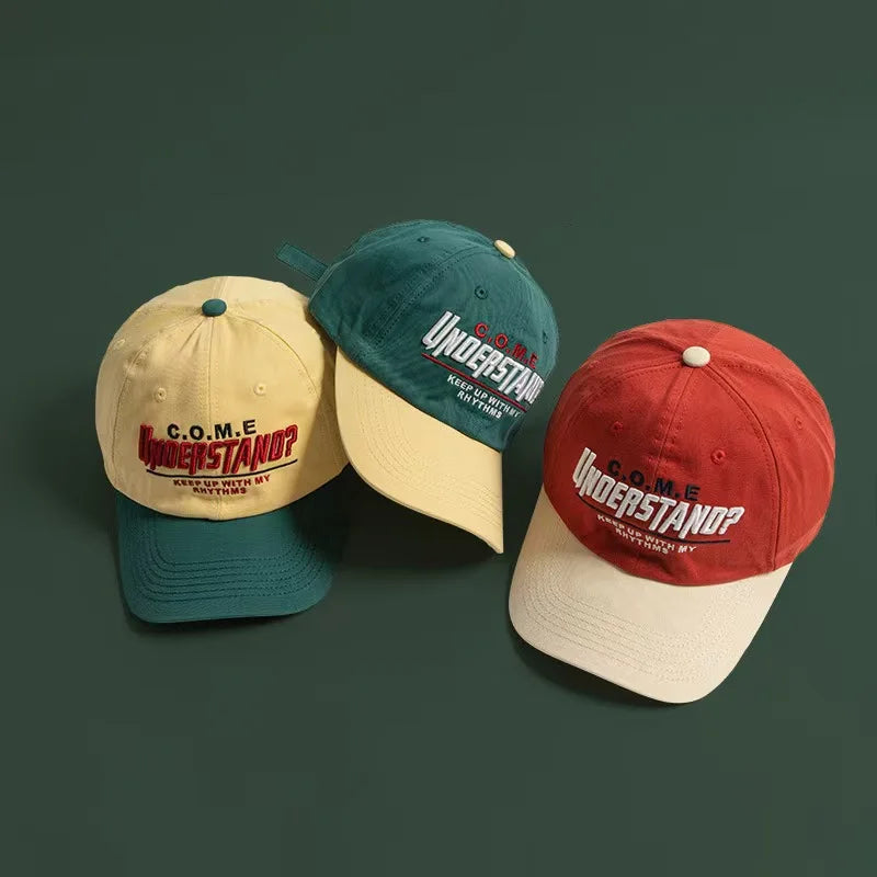 Boné Esportivo de Tamanho Grande – Bordado e Detalhes em Contraste – Estilo Baseball/Hip-hop