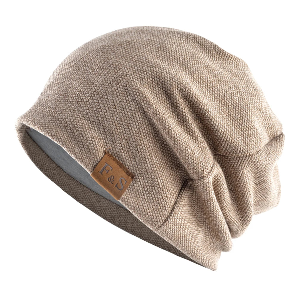 Gorro estilo beanie — leve e respirável para primavera e verão — cor sólida, macio e casual