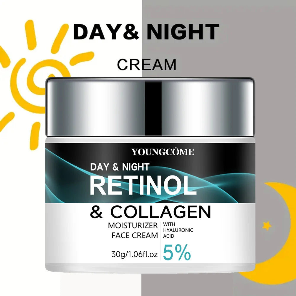Creme de Retinol YOUNGCOME: promove a elasticidade e o brilho da pele, nutrindo e retendo a umidade para melhorar a textura cutânea.