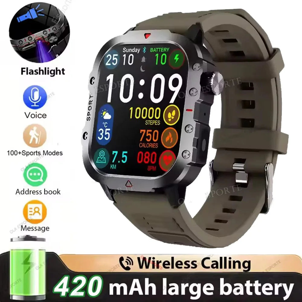 Smartwatch Militar 2026 – IP68, 5ATM, Esportivo, Monitoramento de Saúde e Fitness, Tela de 1,81"