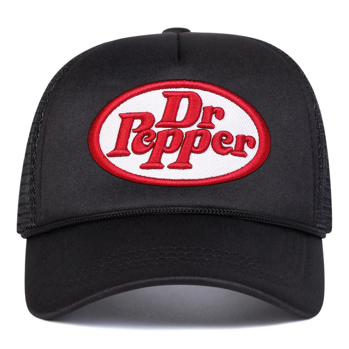 Boné de Tela Estilo Baseball com Bordado "Dr. Pepper" – Ajustável, Casual e Estilo Hip Hop