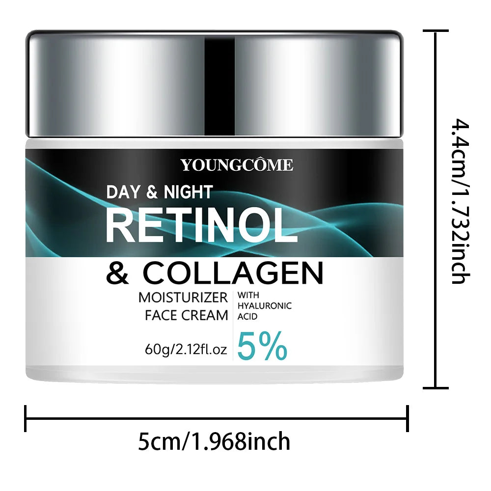 Creme de Retinol YOUNGCOME: promove a elasticidade e o brilho da pele, nutrindo e retendo a umidade para melhorar a textura cutânea.