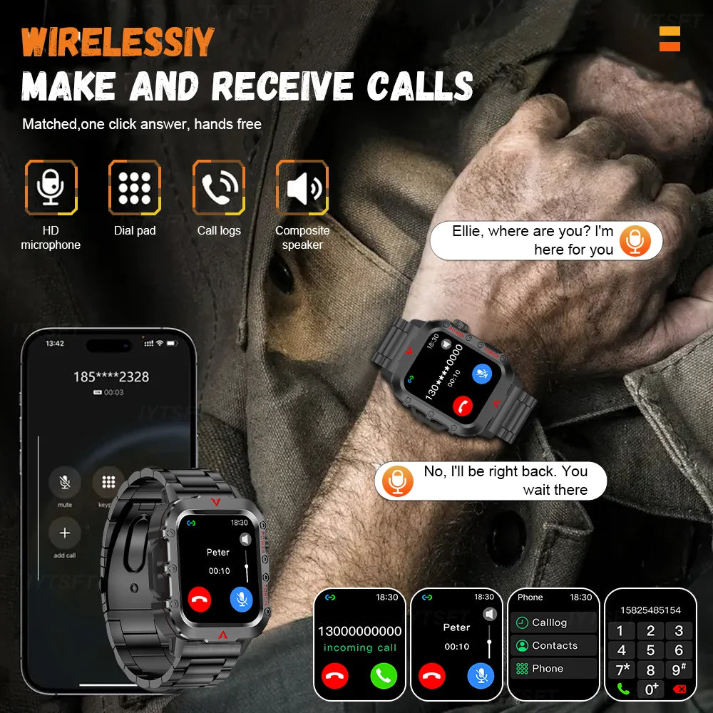 Smartwatch Esportivo G.L Wear 2025 – Chamadas Bluetooth, Lanterna LED e Multifunções
