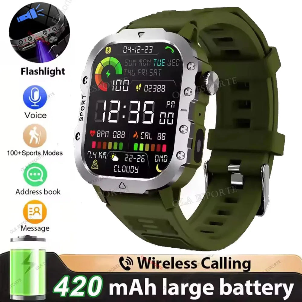 Smartwatch Militar 2026 – IP68, 5ATM, Esportivo, Monitoramento de Saúde e Fitness, Tela de 1,81"