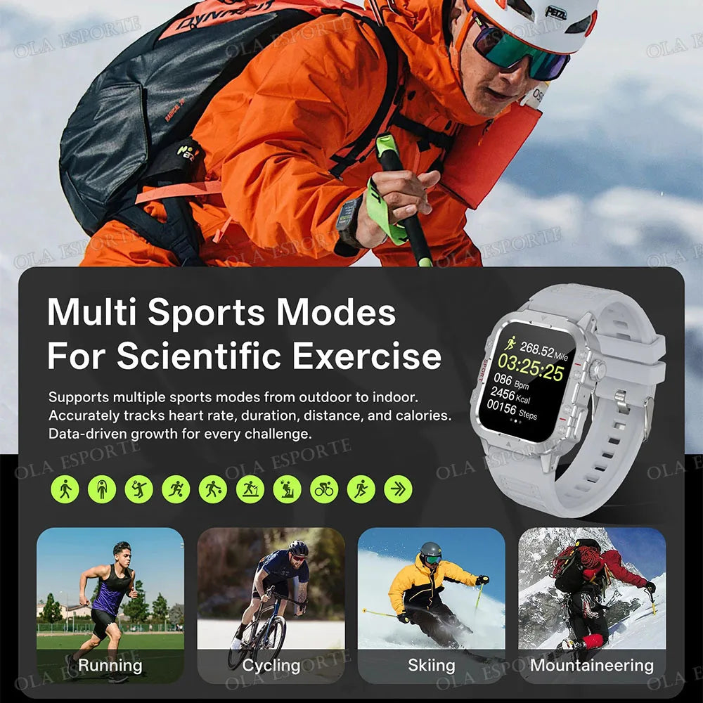 Smartwatch Militar 2026 – IP68, 5ATM, Esportivo, Monitoramento de Saúde e Fitness, Tela de 1,81"