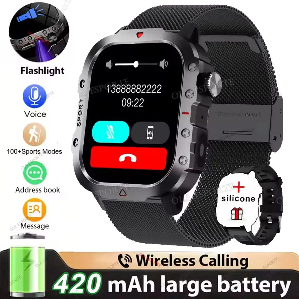 Smartwatch Militar 2026 – IP68, 5ATM, Esportivo, Monitoramento de Saúde e Fitness, Tela de 1,81"