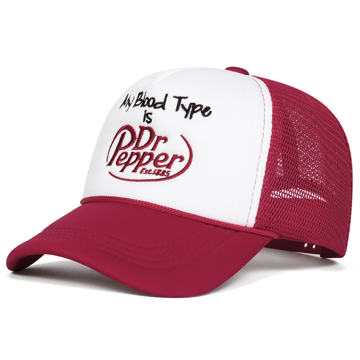 Boné de Tela Estilo Baseball com Bordado "Dr. Pepper" – Ajustável, Casual e Estilo Hip Hop