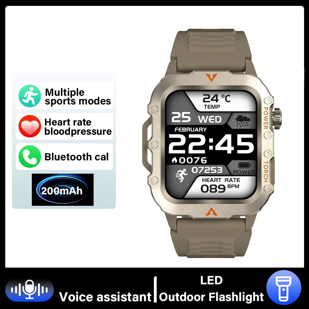 Smartwatch Esportivo G.L Wear 2025 – Chamadas Bluetooth, Lanterna LED e Multifunções