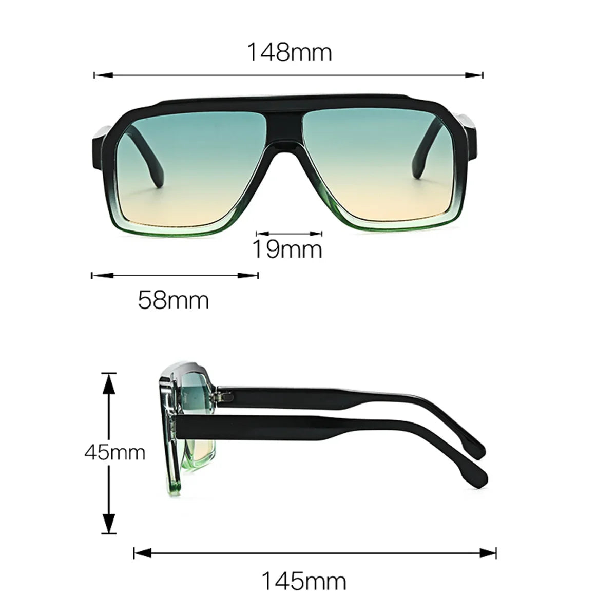 Óculos de Sol de Luxo – Estilo Vintage, Armação Quadrada e Formato, Proteção UV400