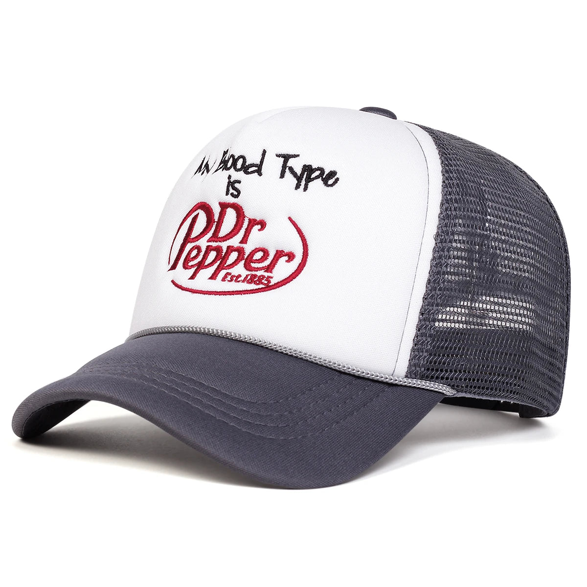 Boné de Tela Estilo Baseball com Bordado "Dr. Pepper" – Ajustável, Casual e Estilo Hip Hop